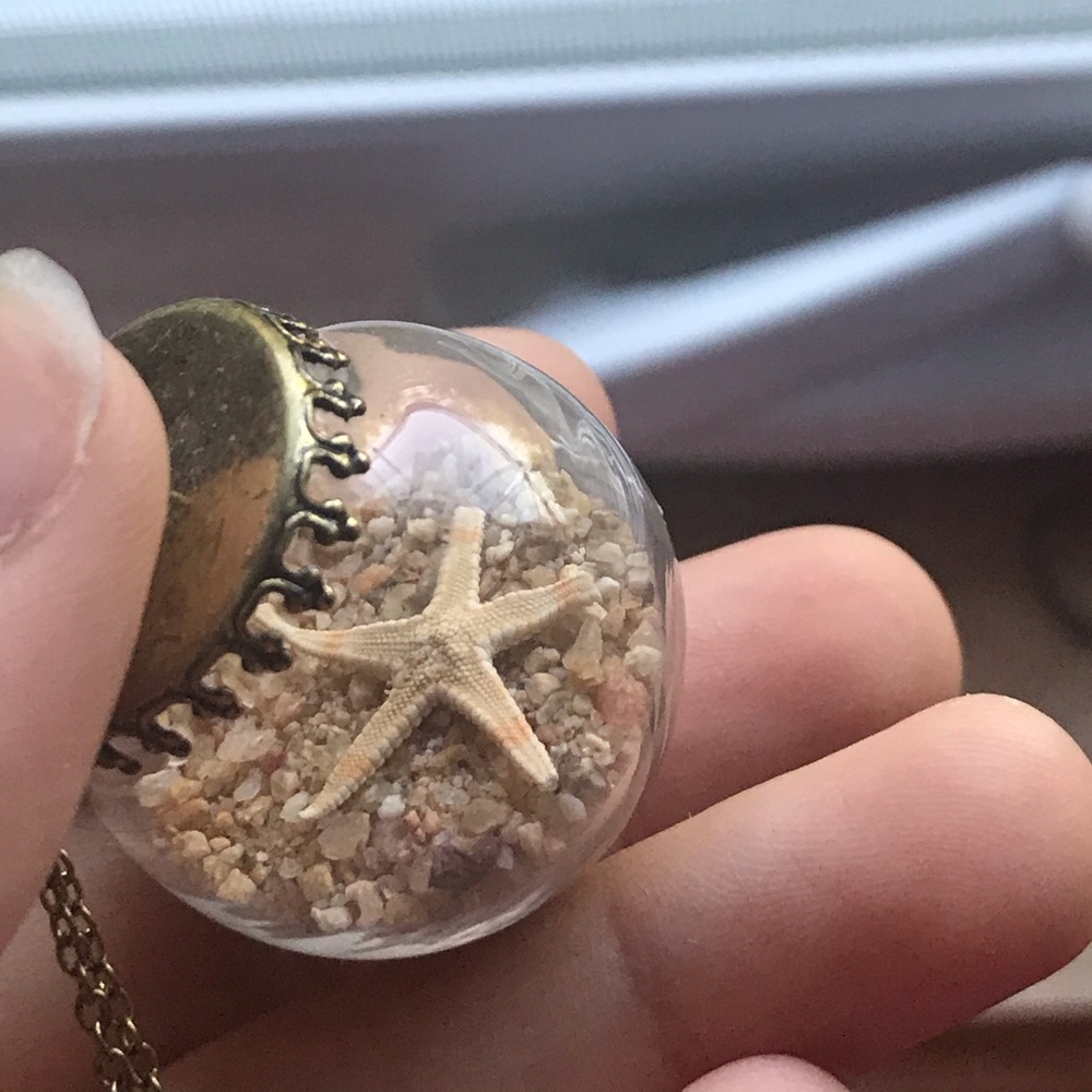 Sink Or Swim Long Necklace with Sand and Starfish